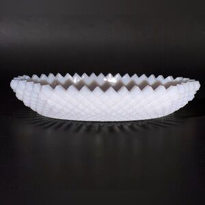 Vintage Westmoreland Milk Glass Pickle Dish English Hobnail Sawtooth Edge